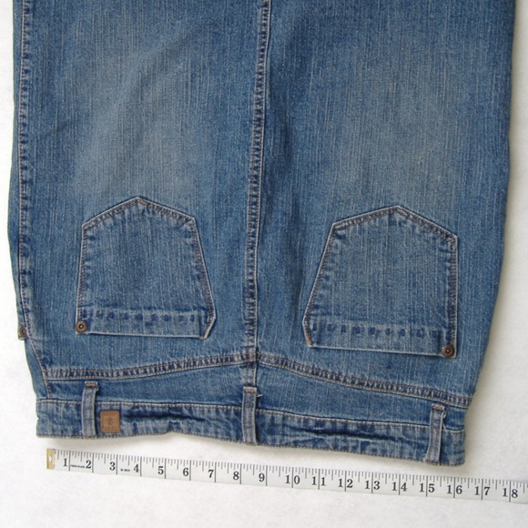 IZOD Jeans Mini Skirt Short Above Knee Indigo Blue Denim Cotton Blend Pockets 8 - Picture 6 of 8